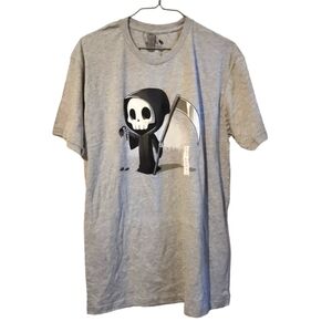 *2 for $30* TeeTurtle - Grimm Reaper T-shirt - Heather Grey